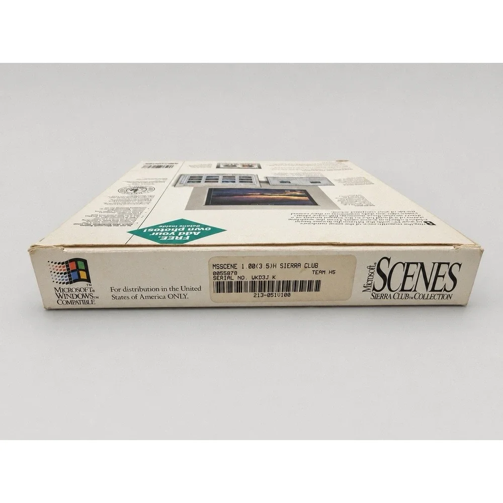 Microsoft Scenes Sierra Club Collection Windows 3.5 Floppy Discs-Box-Manual